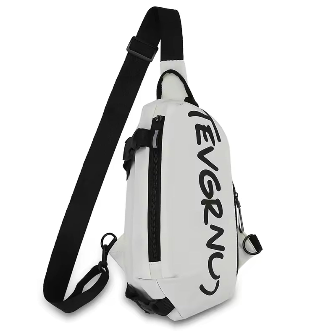 Waterproof chest bag with adjustable strap – available in white and black